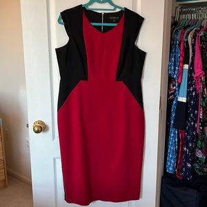 NWOT: Eloquii red & black sheath dress size 14